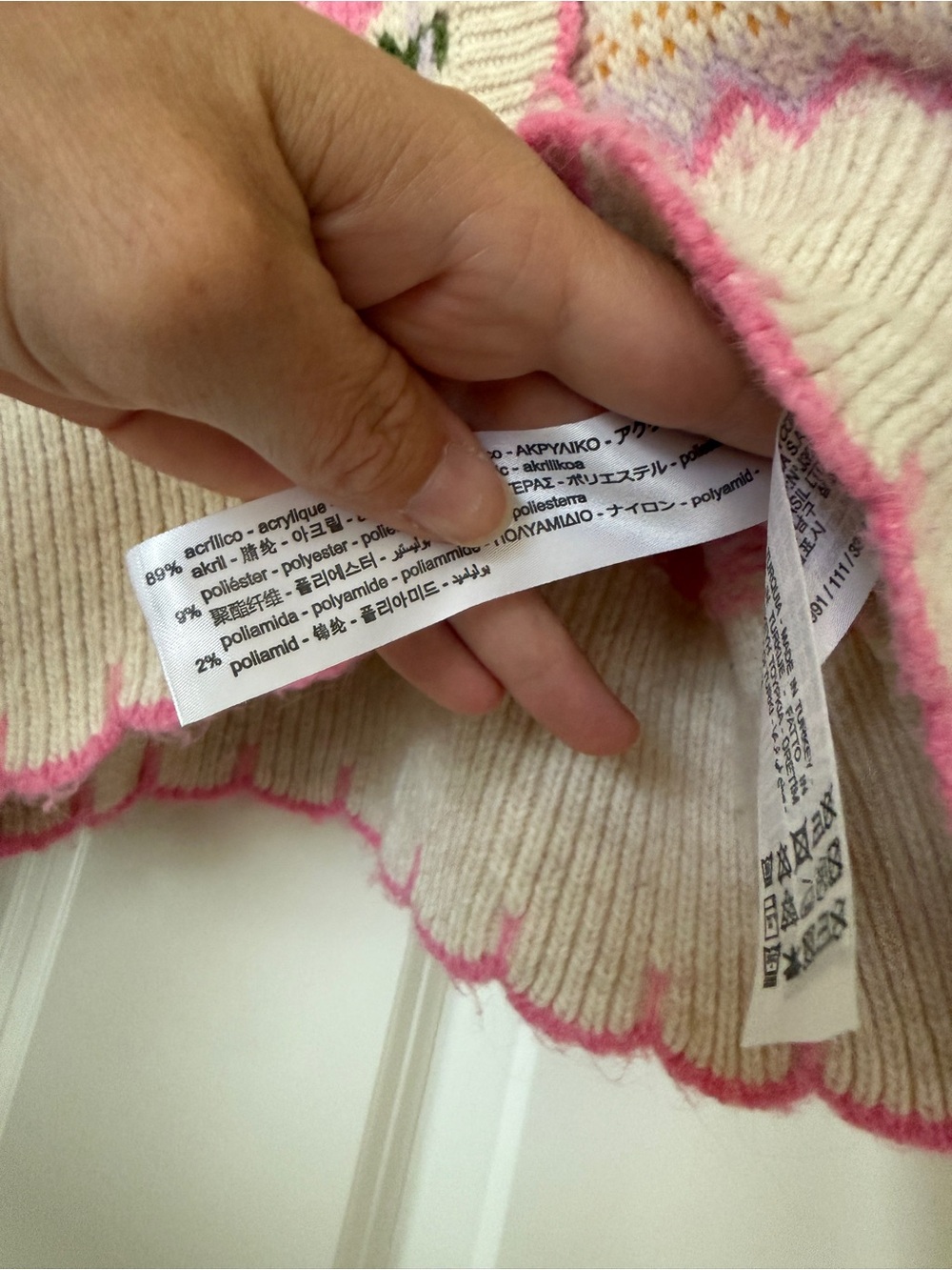 Zara blogger’s fave pastel Floral jacquard knit Fair Isle V-Neck Button Cardigan - Picture 13 of 13